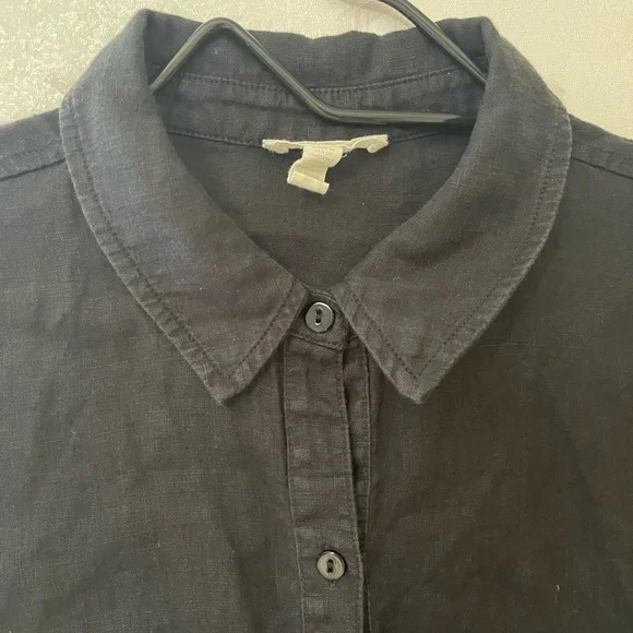 Eileen Fisher Black Button Down Shirt - Picture 2 of 4